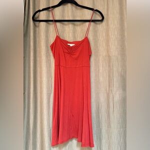 Deep Orange Spaghetti Strap Dress